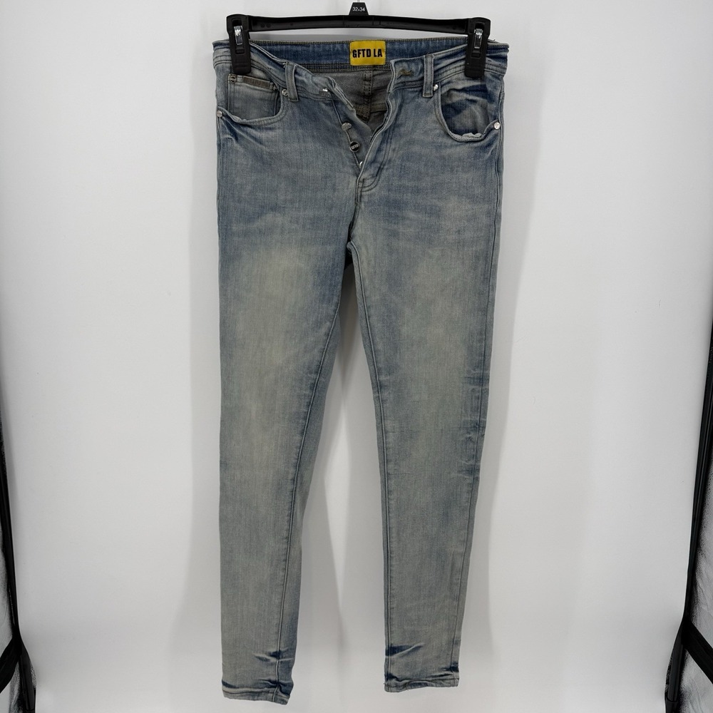 GFTD LA Men's Light Wash Distressed Slim Fit Denim Jeans Size 29‎ Streetwear